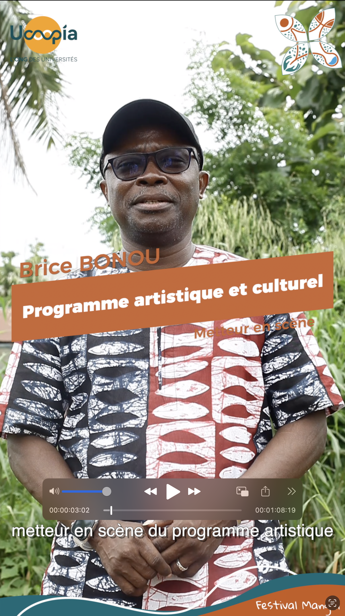Brice Bonou - metteur en scene Festival Mangal